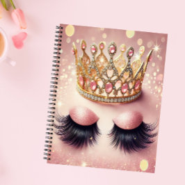 ピンクエレガント&金ゴールドクラウンまつげ ノートブック