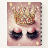 ピンクエレガント&金ゴールドクラウンまつげ ノートブック (裏面)