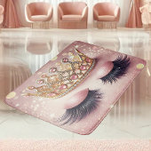ピンクエレガント&金ゴールドクラウンまつげ バスマット