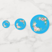 ピンクエレガント&金ゴールドフラワーリーステーブル紙吹雪 コンフェッティ (正面)