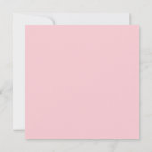 ピンクエレガント |金ゴールドフローラフレームガールの確認 招待状 (裏面)