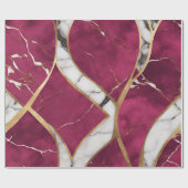 ピンクエレガント、金ゴールドモダン、ホワイトマーブルラグジュアリー ラッピングペーパー (フラット)