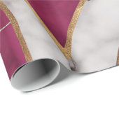 ピンクエレガント、金ゴールドモダン、ホワイトマーブルラグジュアリー ラッピングペーパー (ロールコーナー)