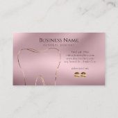 ピンクエレガント&金ゴールド歯医者の名刺デザイン 名刺 (裏面)