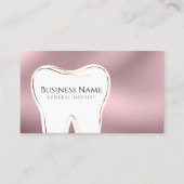 ピンクエレガント&金ゴールド歯医者の名刺デザイン 名刺 (正面)