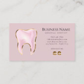 ピンクエレガント&金ゴールド歯科用ビジネスカードテンプレート 名刺 (裏面)