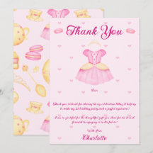 ピンクエレガント&金ゴールド水彩プリンセスティーパーティー