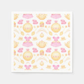 ピンクエレガント&金ゴールド水彩プリンセスティーパーティー スタンダードカクテルナプキン (正面)