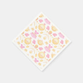 ピンクエレガント&金ゴールド水彩プリンセスティーパーティー スタンダードカクテルナプキン (角)