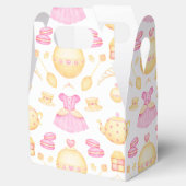 ピンクエレガント&金ゴールド水彩プリンセスティーパーティー フェイバーボックス (オープン)