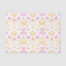 ピンクエレガント&金ゴールド水彩プリンセスティーパーティー 薄葉紙