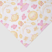 ピンクエレガント&金ゴールド水彩プリンセスティーパーティー 薄葉紙 (詳細)