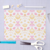 ピンクエレガント&金ゴールド水彩プリンセスティーパーティー 薄葉紙 (クラフト)