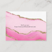 ピンクエレガント&金ゴールド瑪瑙ストーンウェディングレセプション エンクロージャーカード (裏面)