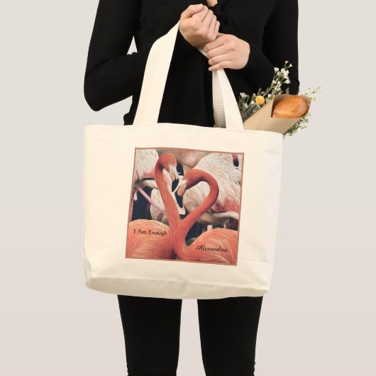 ピンクエレガントIは十分なことわざ引用文意欲を起こ ラージトートバッグ (正面(商品))