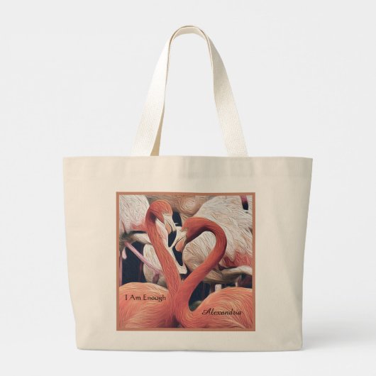 ピンクエレガントIは十分なことわざ引用文意欲を起こ ラージトートバッグ (裏面)