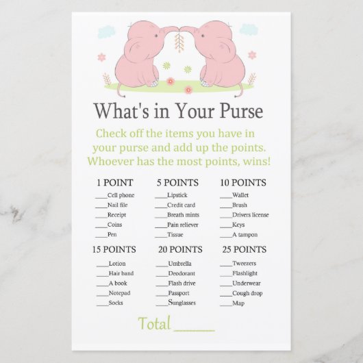 ピンクエレファントあなたの財布ゲームの中に何がある (正面)
