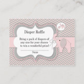 ピンクエレファントおむつラッフルチケット エンクロージャーカード (正面)
