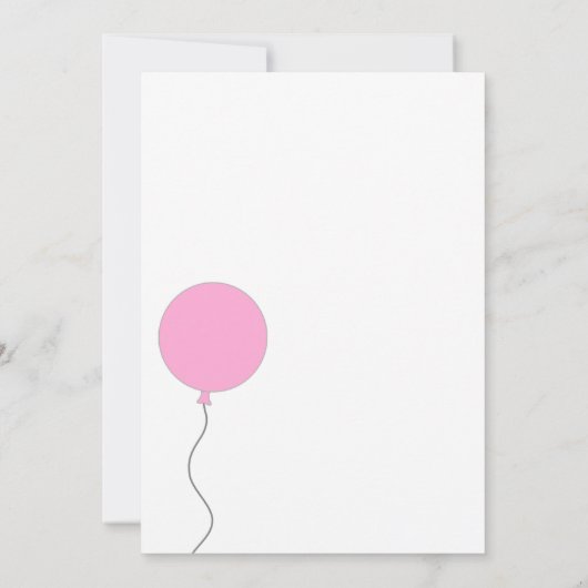 ピンクエレファントの最初の誕生日パーティーへの招待 招待状 (裏面)