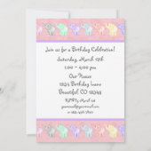 ピンクエレファントの最初の誕生日パーティーへの招待 招待状 (裏面)