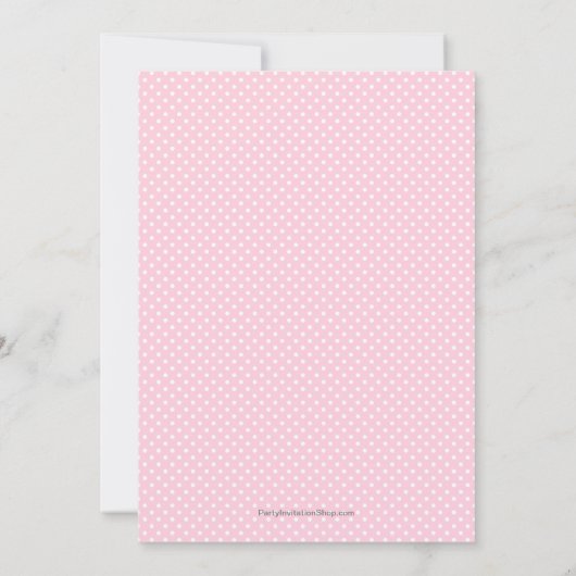 ピンクエレファントガールベビーシャワー招待状 (裏面)