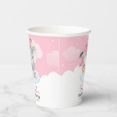 ピンクエレファントガールベビーシャワー誕生日紙カップ 紙コップ (右)