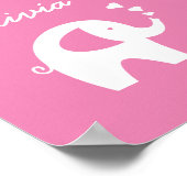 ピンクエレファントガールベビールーム子供部屋デコールポスター ポスター (角)