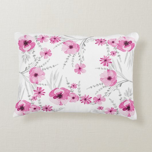 ピンクエレファントガール名前をカスタムする枕 アクセントクッション (裏面)