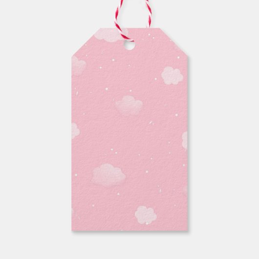 ピンクエレファントガール赤ちゃんシャワーお気に入りギフトラベル ギフトタグ (裏面)