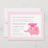 ピンクエレファントキッズ幼稚園卒業パーティー 招待状 (正面)