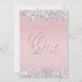 ピンクエレファントグリッター1st誕生日パーティー 招待状 (裏面)