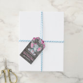 ピンクエレファントサンキューラベル素朴花 ギフトタグ (より糸付き)