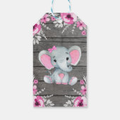 ピンクエレファントサンキューラベル素朴花 ギフトタグ (裏面)