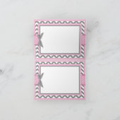 ピンクエレファントバードシェブロンプリントサンキューカード サンキューカード (内部)