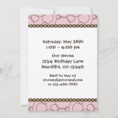 ピンクエレファントファースト誕生日招待状for girls 招待状 (裏面)