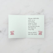 ピンクエレファントフォールド誕生日招待状 招待状 (内部)