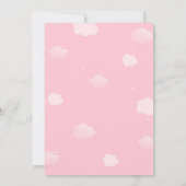 ピンクエレファントフローラガールベビーシャワー招待状 招待状 (裏面)