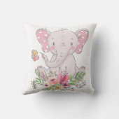 ピンクエレファントフローラ装飾用クッション クッション (裏面)