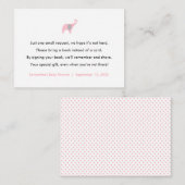 ピンクエレファントブックリクエストカード/ベビー用ブック エンクロージャーカード (正面/裏面)