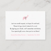 ピンクエレファントブックリクエストカード/ベビー用ブック エンクロージャーカード (正面)