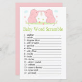 ピンクエレファントベビーの単語スクランブルゲーム (正面/裏面)