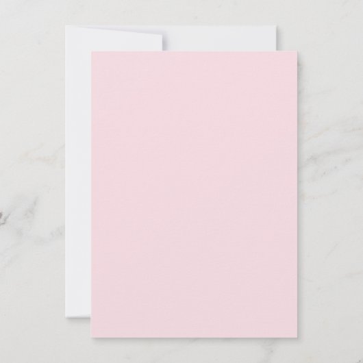 ピンクエレファントベビーガールシャワーサンキューカード 招待状 (裏面)