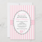 ピンクエレファントベビーシャワー招待状 招待状 (正面)
