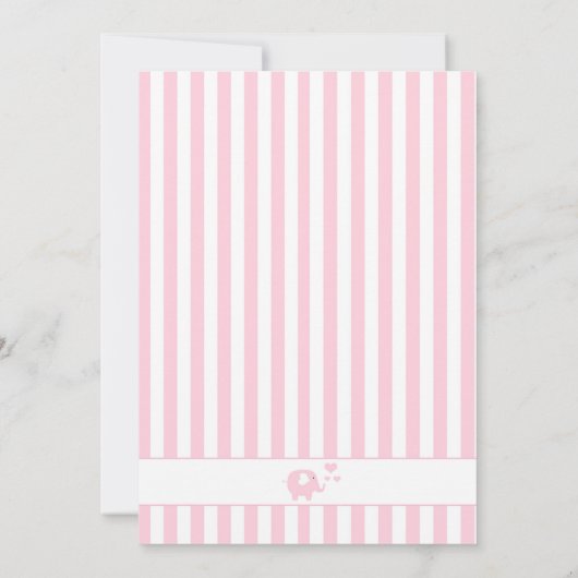 ピンクエレファントベビーシャワー招待状 招待状 (裏面)