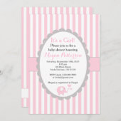 ピンクエレファントベビーシャワー招待状 招待状 (正面/裏面)