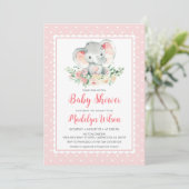 ピンクエレファントベビーシャワー招待状 招待状 (スタンド正面)