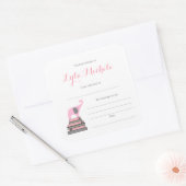 ピンクエレファントベビーシャワー蔵書票 スクエアシール (封筒)