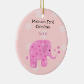 ピンクエレファントベビー初めてのクリスマス セラミックオーナメント (右)