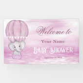 ピンクエレファントホットエアバルーン歓迎バナー 横断幕 (横)