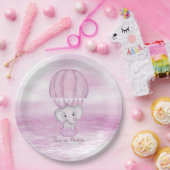 ピンクエレファントホットエアバルーン紙プレート ペーパープレート (パーティー)